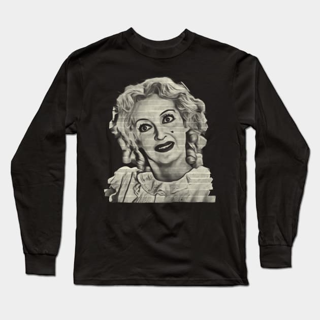 Bette Davis - Paper Tape Long Sleeve T-Shirt by PAPER TYPE